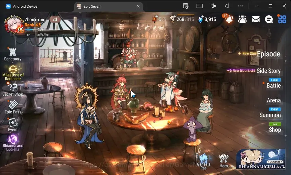 Epic Seven Accounts High-End GLOBAL|New Era|10 ML(LOTScales,BArunka,Har setti,LC Bellona,Etc)+P Byblis,Ivana,Rinak,Etc|3K 1