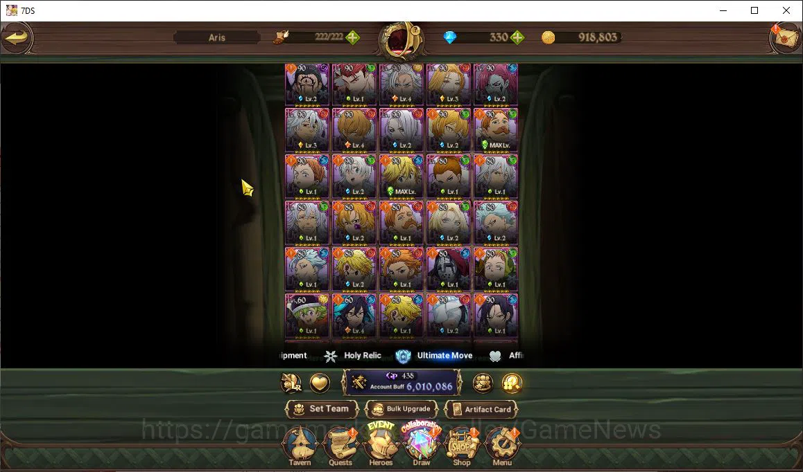 The Seven Deadly Sins: Grand Cross Accounts Asia|6M CC|330 DM|5 LR+8 UR+Many Collab|Belialuin6 image 17