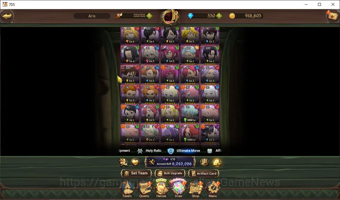 The Seven Deadly Sins: Grand Cross Accounts Asia|6M CC|330 DM|5 LR+8 UR+Many Collab|Belialuin6 image 18