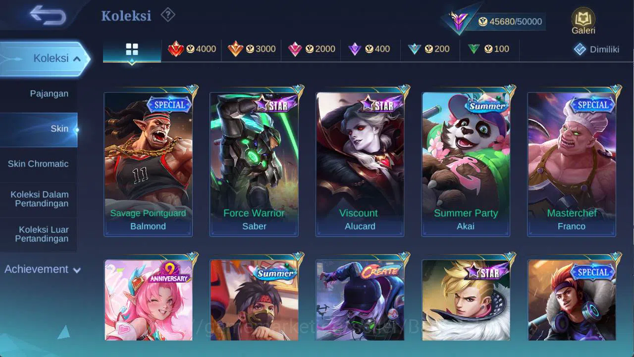 Mobile Legends: Bang Bang Accounts hero 131 skin 230+ cc yss, LB roger, saber freya,  image 10