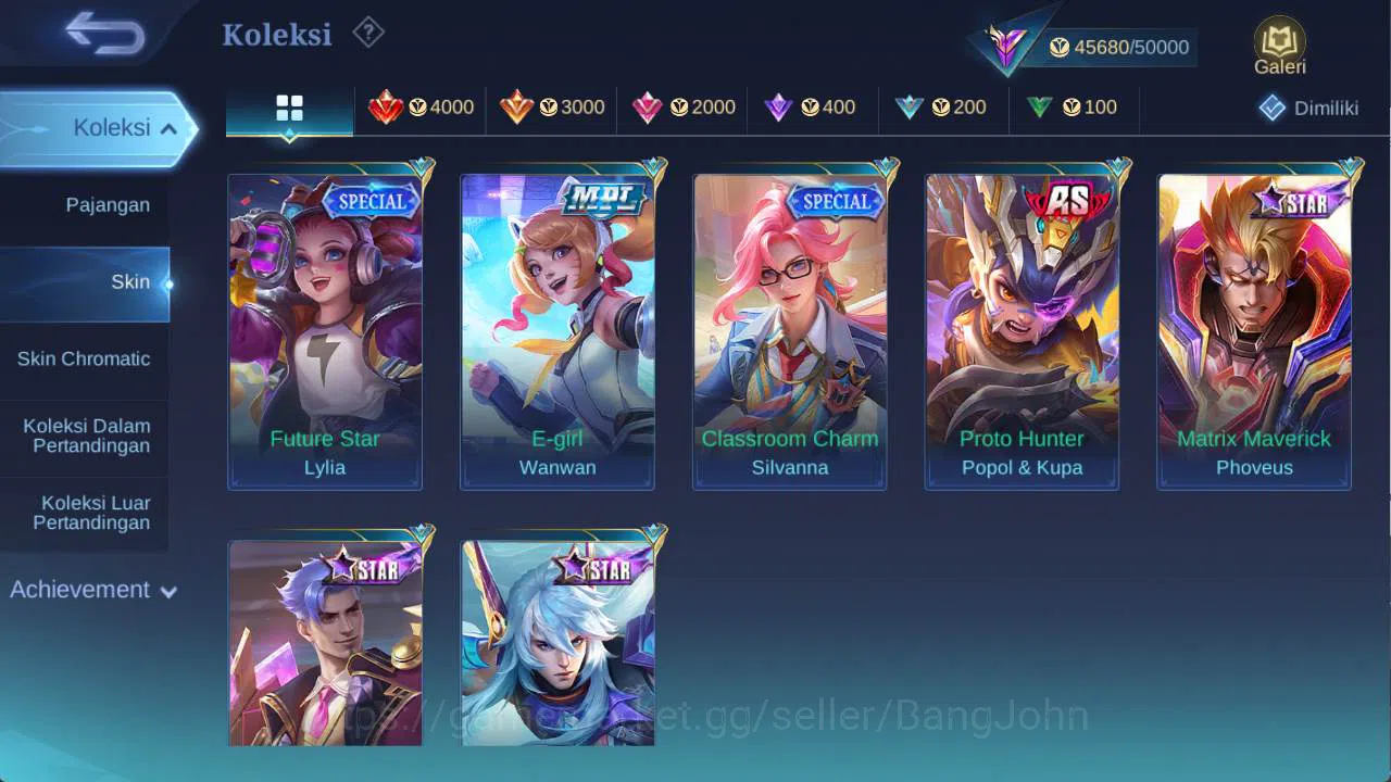 Mobile Legends: Bang Bang Accounts hero 131 skin 230+ cc yss, LB roger, saber freya,  image 13