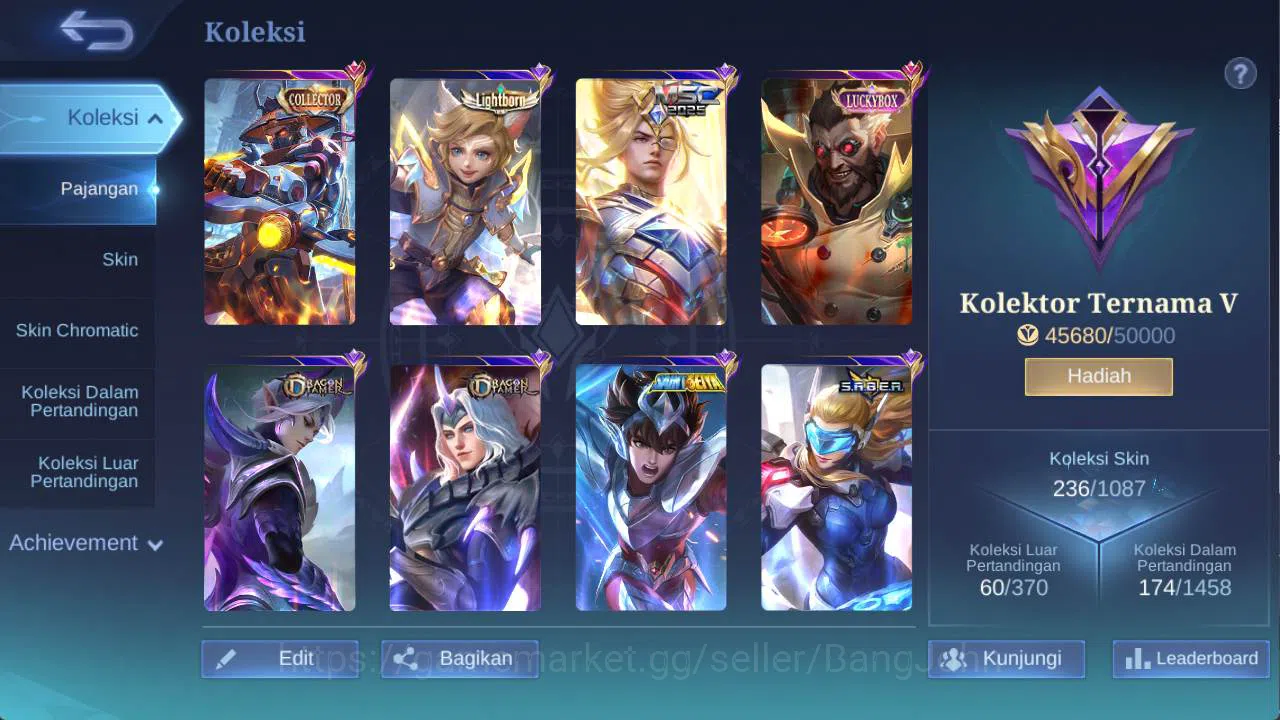 Mobile Legends: Bang Bang Accounts hero 131 skin 230+ cc yss, LB roger, saber freya,  image 2