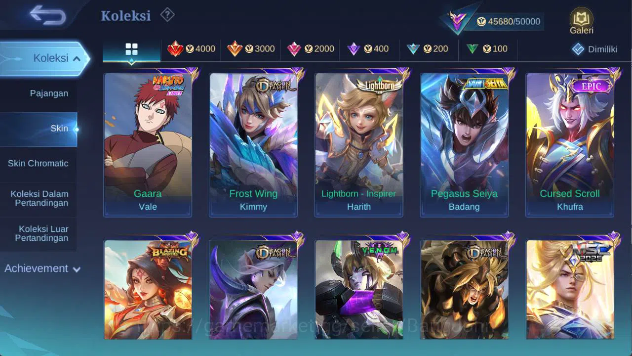 Mobile Legends: Bang Bang Accounts hero 131 skin 230+ cc yss, LB roger, saber freya,  image 7