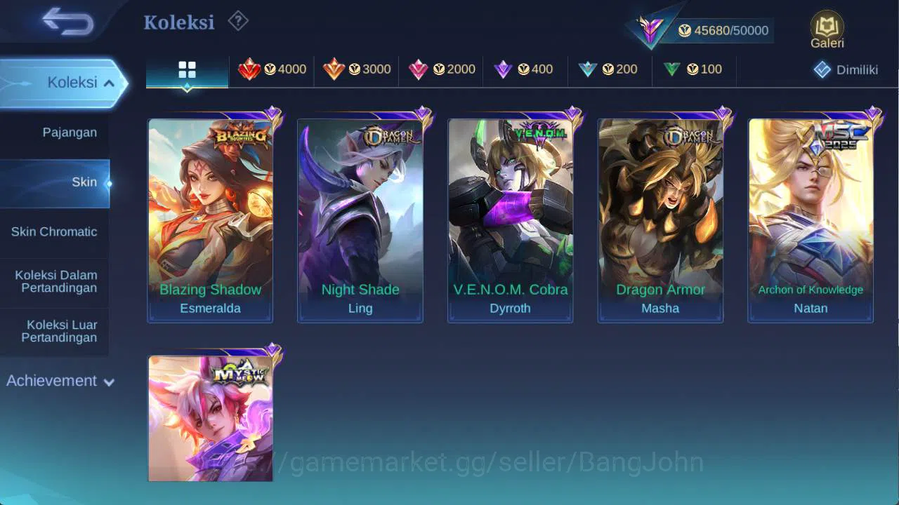 Mobile Legends: Bang Bang Accounts hero 131 skin 230+ cc yss, LB roger, saber freya,  image 8