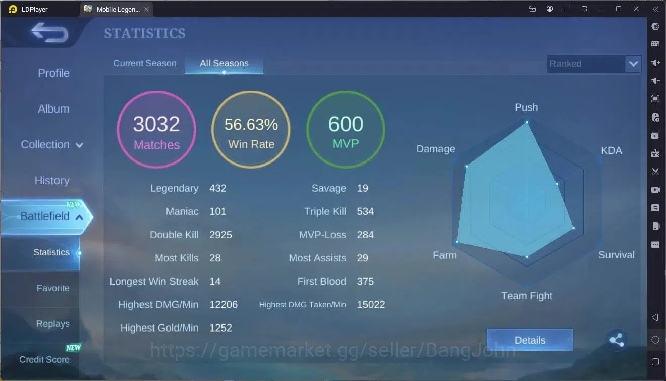 Mobile Legends: Bang Bang Accounts Global|Hero 90|Skin 127|Expert|Lightborn Fanny,Har image 17