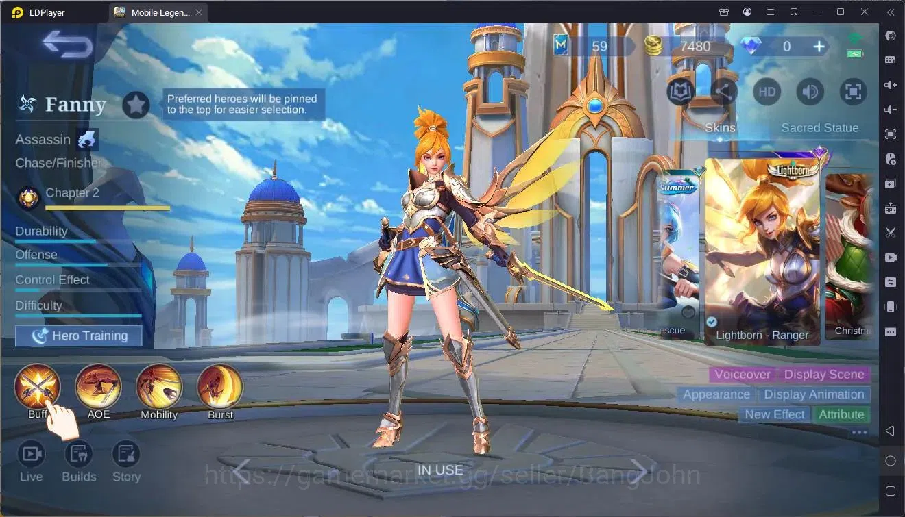 Mobile Legends: Bang Bang Accounts Global|Hero 90|Skin 127|Expert|Lightborn Fanny,Har image 8