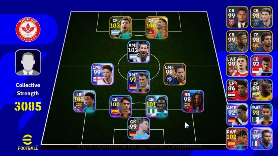 eFootball Accounts Legends & Iconic Players Android|Power 3085|Big Time Cristiano Ronaldo|Epic Sergio Aguero|6 Show Time 1