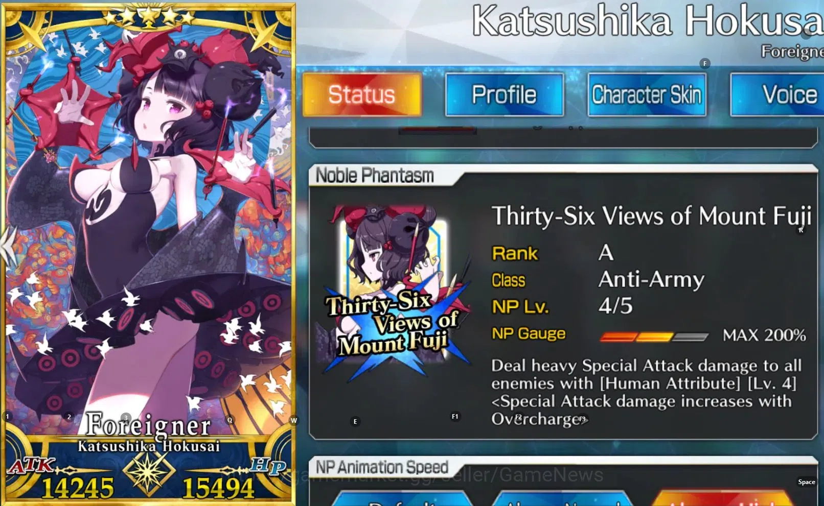 Fate-Grand Order Accounts NA Lv 122|6 limited ssr|252sq|Hokusai NP4,Castoria,Arjuna Alter,Oberon,Aoko|Log Code|SS(FGO739) 1