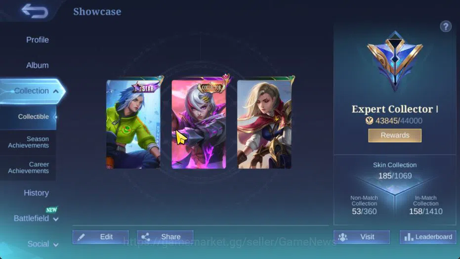 Mobile Legends: Bang Bang Accounts Hero 95 Skin 185|Transf[Aldous,Roger],CC Benedetta image 3