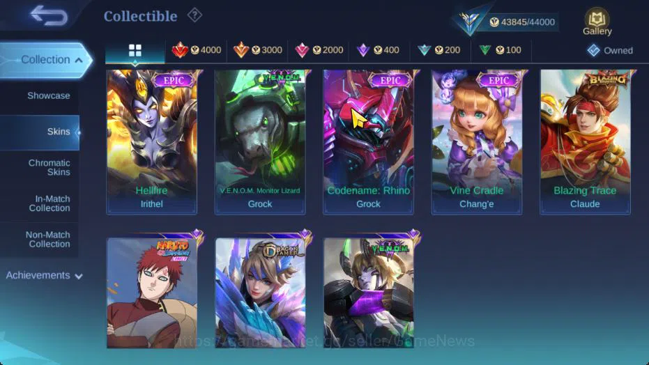 Mobile Legends: Bang Bang Accounts Hero 95 Skin 185|Transf[Aldous,Roger],CC Benedetta image 9