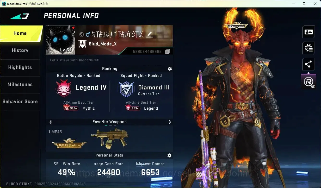 Blood Strike Accounts ASIA | Eternal: Desert Eagle-Scorpius|5 Collab|7 U image 1