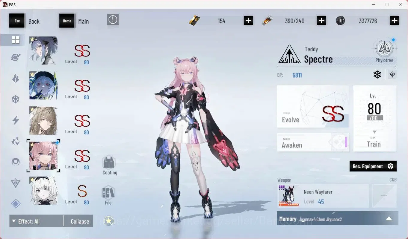 Punishing: Gray Raven Accounts End-Game ASIA|L92 |(SS Lucia CW,SS Selena P,SSNanami S,SS Ishmael P,Lilith D,SS Alisa 12