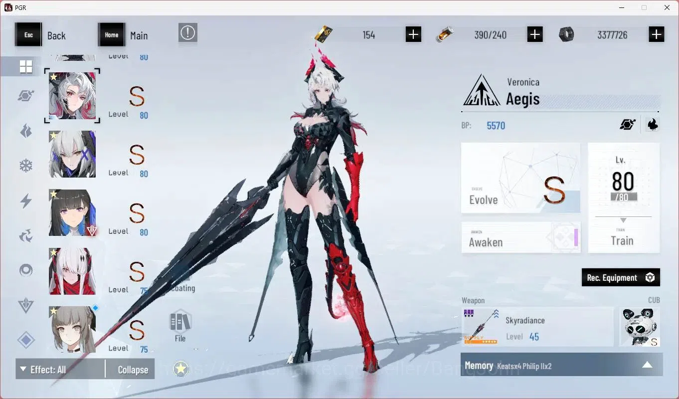 Punishing: Gray Raven Accounts End-Game ASIA|L92 |(SS Lucia CW,SS Selena P,SSNanami S,SS Ishmael P,Lilith D,SS Alisa 13