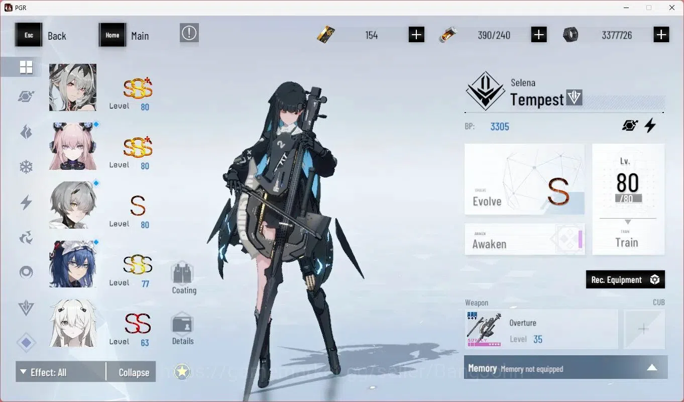 Punishing: Gray Raven Accounts End-Game ASIA|L92 |(SS Lucia CW,SS Selena P,SSNanami S,SS Ishmael P,Lilith D,SS Alisa 14