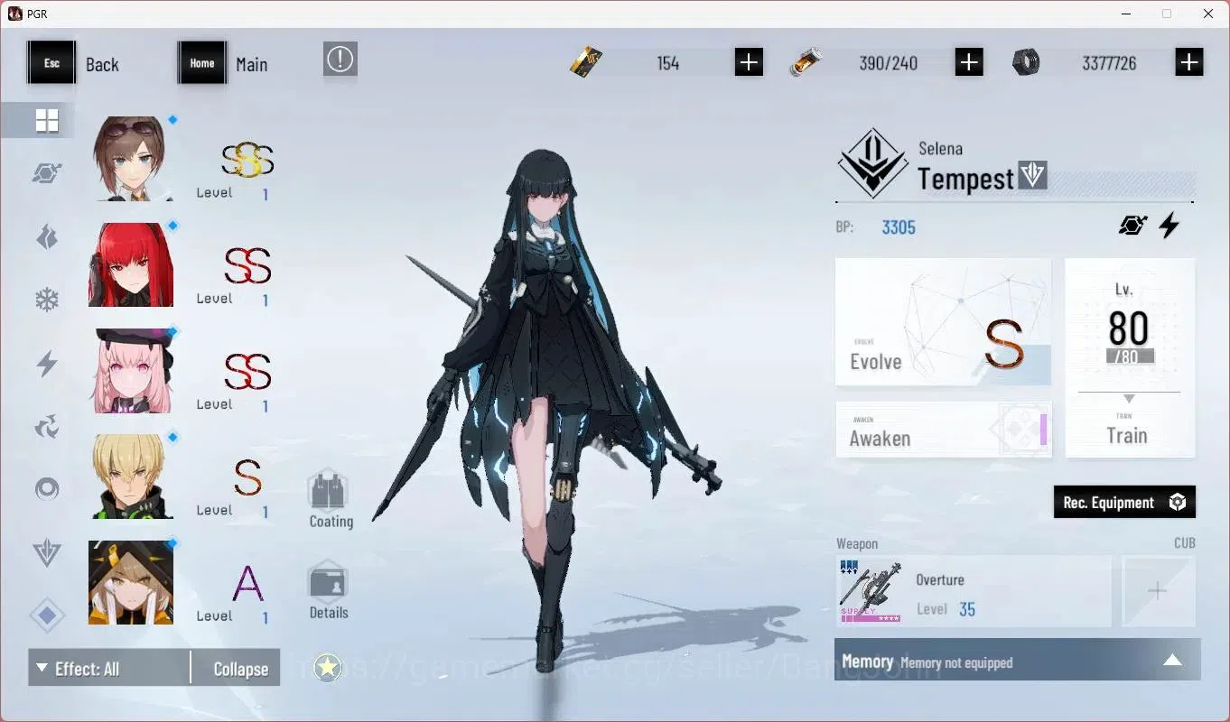 Punishing: Gray Raven Accounts End-Game ASIA|L92 |(SS Lucia CW,SS Selena P,SSNanami S,SS Ishmael P,Lilith D,SS Alisa 15