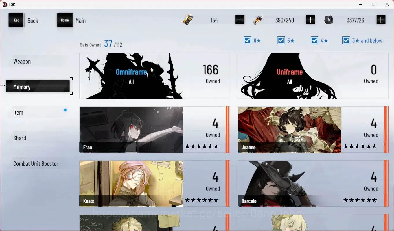Punishing: Gray Raven Accounts End-Game ASIA|L92 |(SS Lucia CW,SS Selena P,SSNanami S,SS Ishmael P,Lilith D,SS Alisa 18