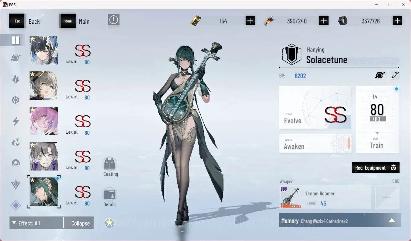 Punishing: Gray Raven Accounts End-Game ASIA|L92 |(SS Lucia CW,SS Selena P,SSNanami S,SS Ishmael P,Lilith D,SS Alisa 8