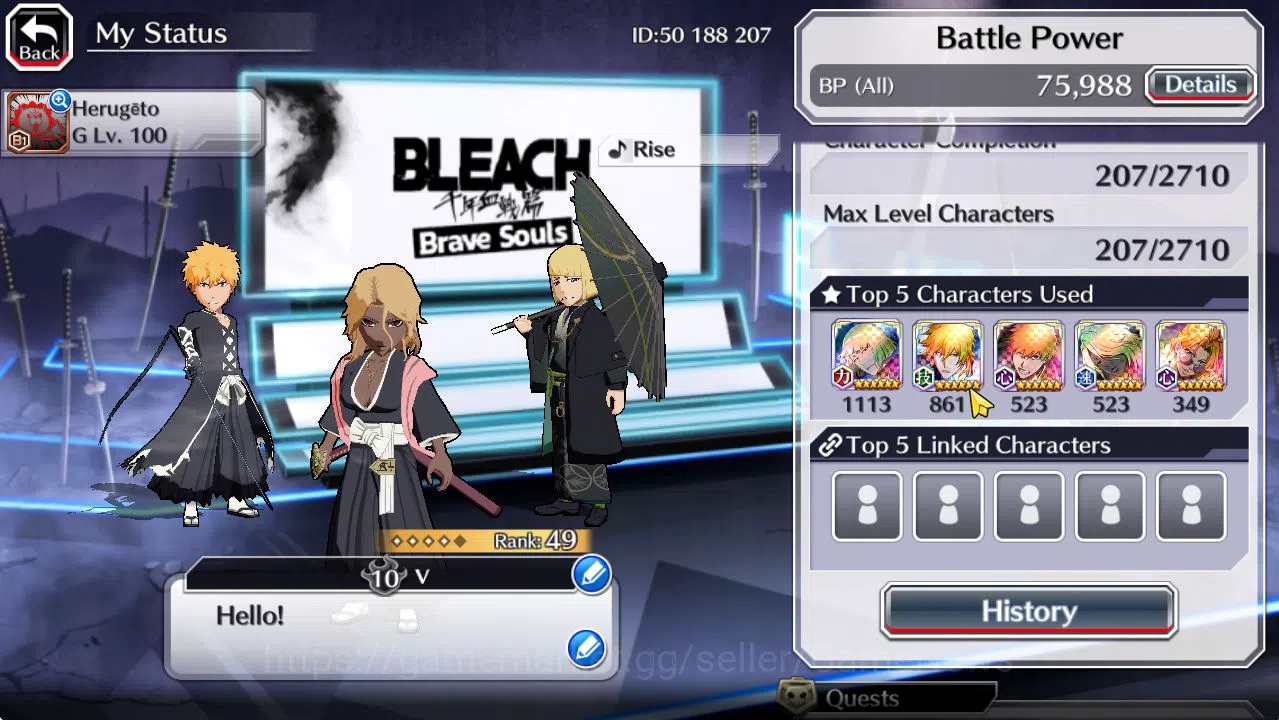 Bleach: Brave Souls Accounts [GLOBAL]6K Orbs+Fresh All Story|TYBW25(Rangiku,Ich image 3