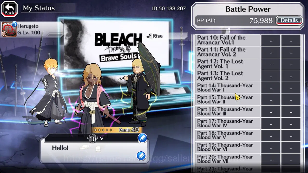 Bleach: Brave Souls Accounts [GLOBAL]6K Orbs+Fresh All Story|TYBW25(Rangiku,Ich image 5