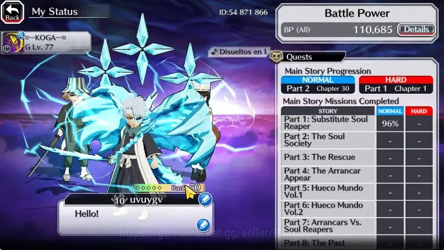 Bleach: Brave Souls Accounts を購入 - Global | 110K BP+10K Orb