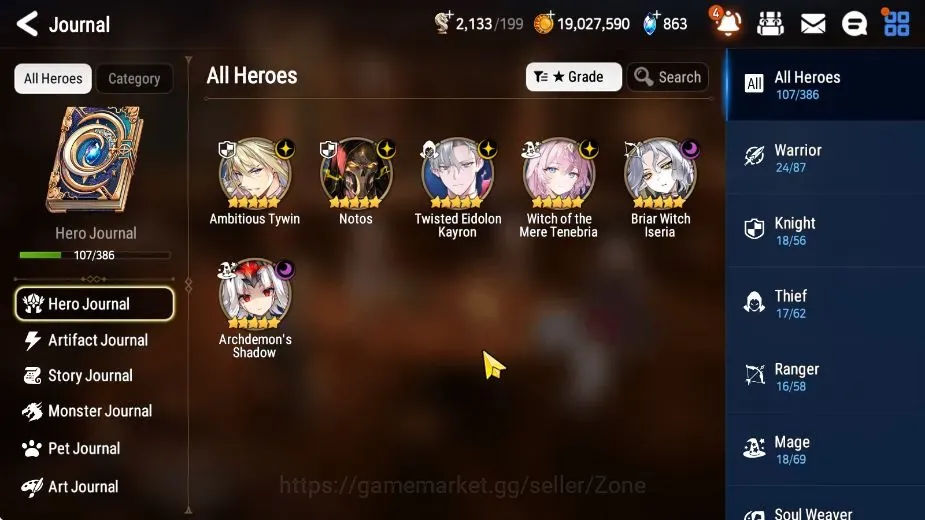 Epic Seven Accounts Starter Global Unverif|Starter|6 ML(Notos,A.Tywin,TE Kayron,WM Tenebria,BW Iseria)Etc.|PoH+Bless 1