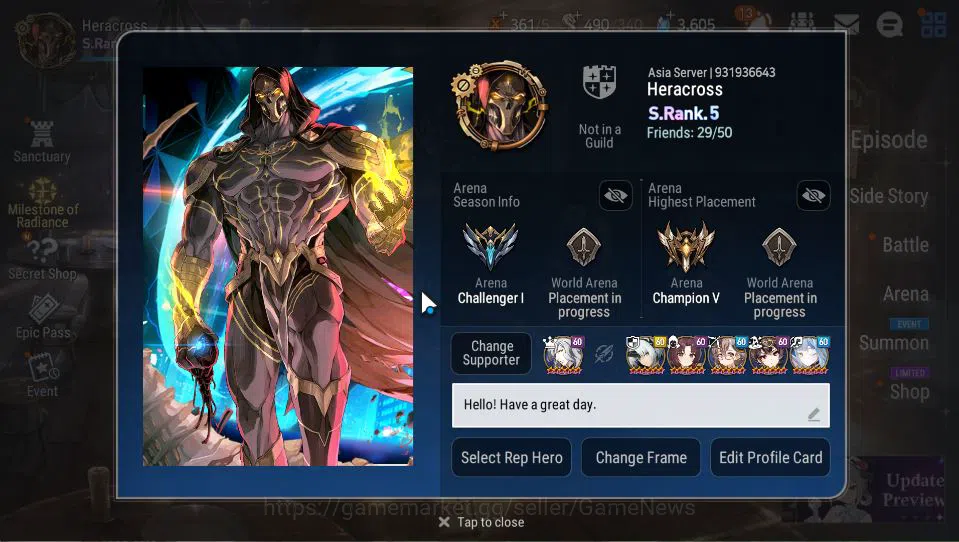 Epic Seven Accounts ASIA Verif|END GAME 26 ML(BArunka,Notos,LOTScales, image 1