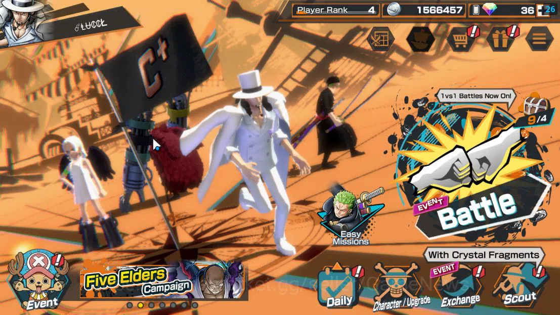 One Piece Bounty Rush Accounts Global|5 EX|Awaken Lucci,S-Snake,Onigashima Zoro,D image 1