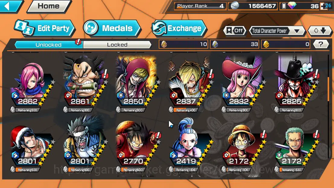 One Piece Bounty Rush Accounts Global|5 EX|Awaken Lucci,S-Snake,Onigashima Zoro,D image 5