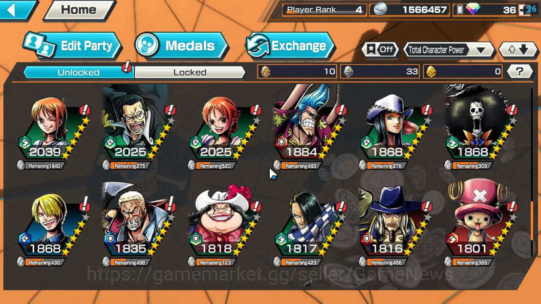 One Piece Bounty Rush Accounts Global|5 EX|Awaken Lucci,S-Snake,Onigashima Zoro,D image 7