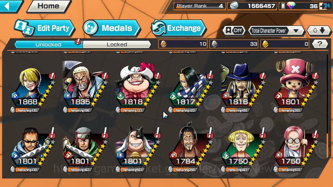 One Piece Bounty Rush Accounts Global|5 EX|Awaken Lucci,S-Snake,Onigashima Zoro,D image 8