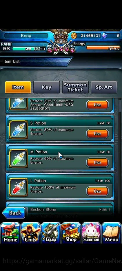 Grand Summoners Accounts Global|Rank 53|Fresh Story|18 Ascend|RoyTW,EmiyaTW image 2