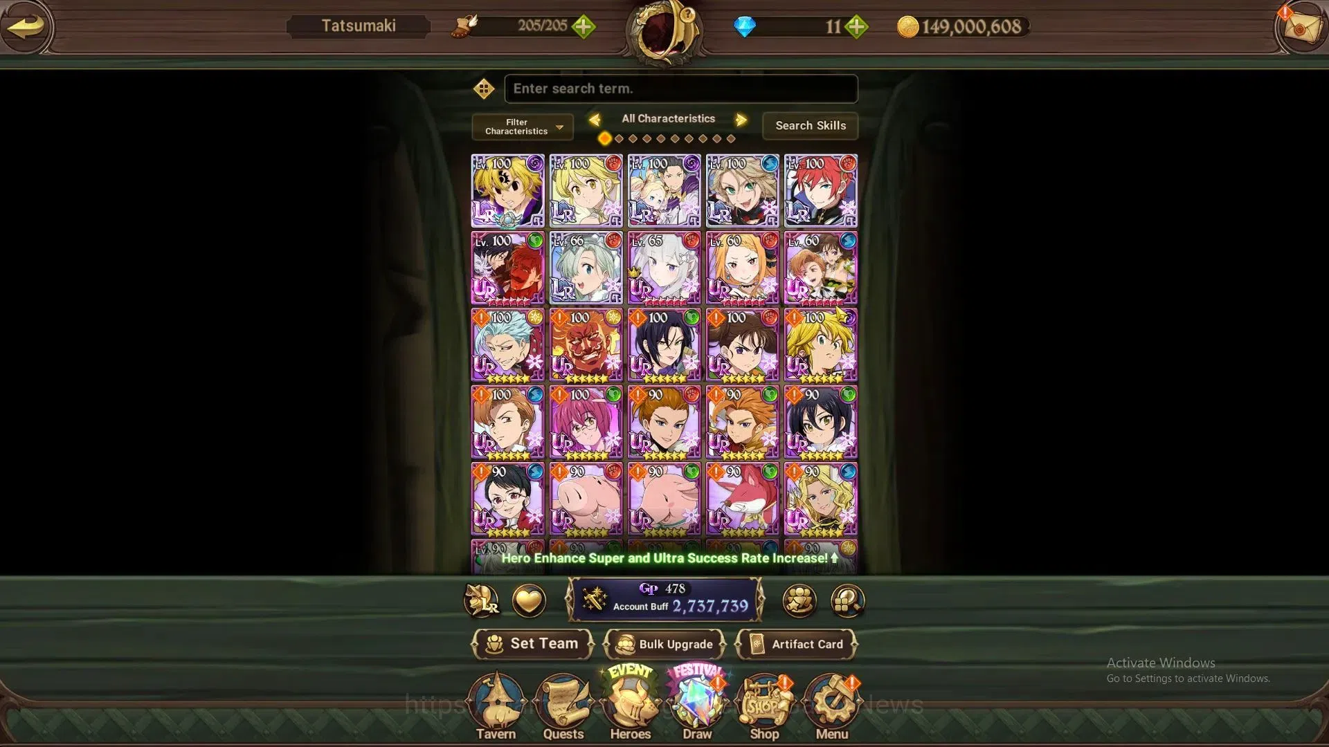 The Seven Deadly Sins: Grand Cross Accounts GLOBAL|2,7M CC|26 LS|5 LR+9 UR+Collab Re:Zero|Suba image 6