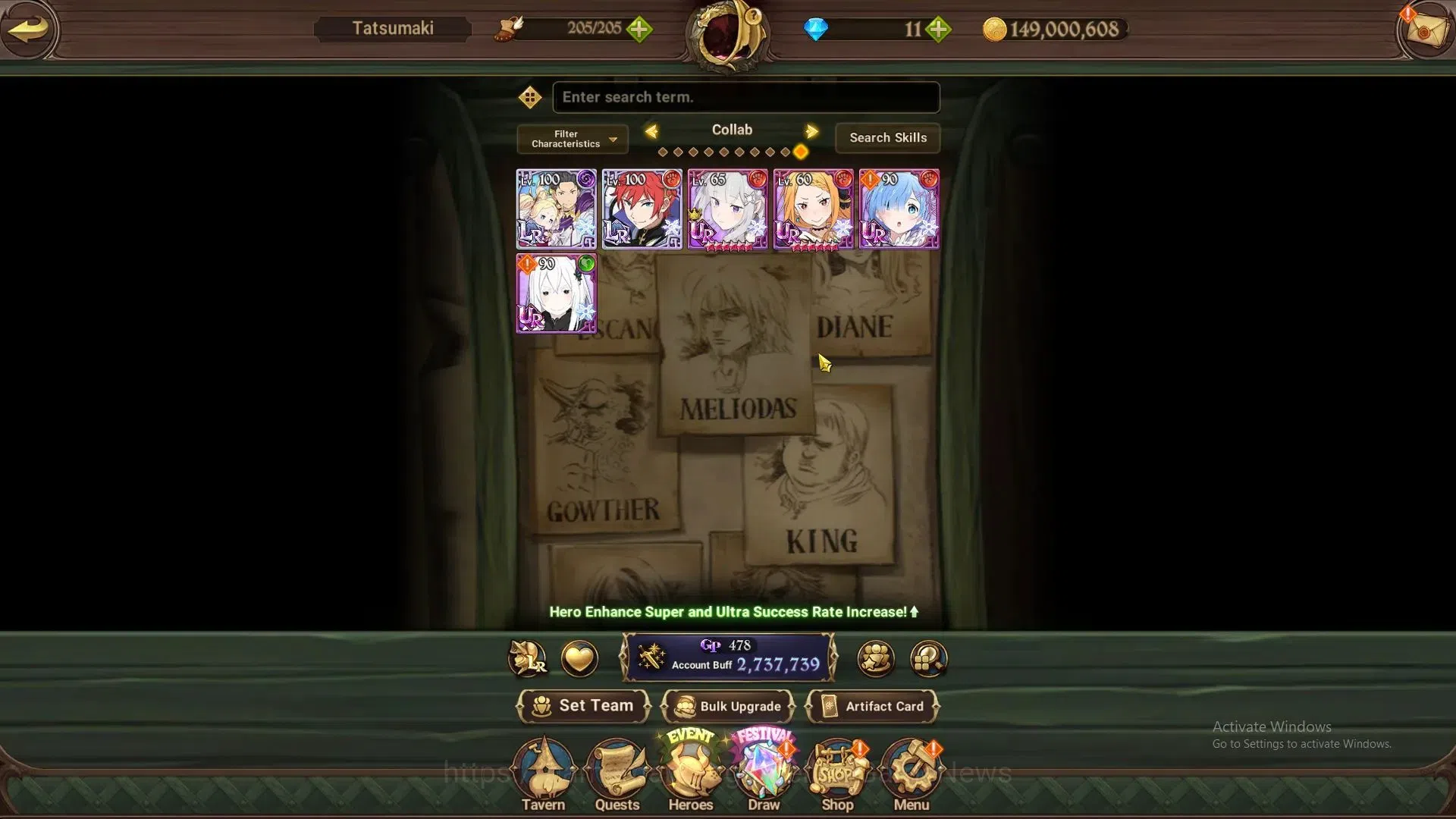 The Seven Deadly Sins: Grand Cross Accounts GLOBAL|2,7M CC|26 LS|5 LR+9 UR+Collab Re:Zero|Suba image 7