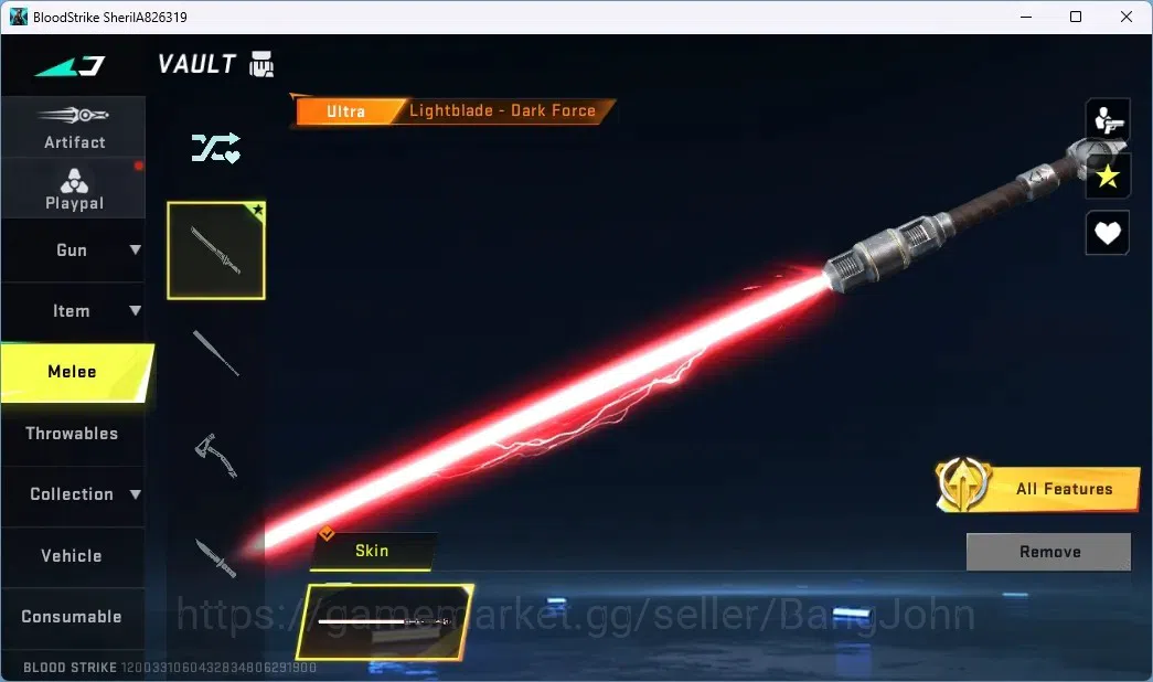 Blood Strike Accounts ASIA | ULTRA MELEE: Lightblade-Dark Force|ULTRA GU image 5