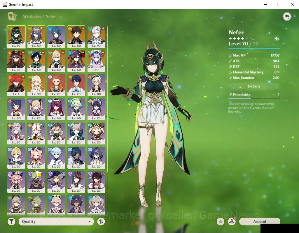 Genshin Impact Accounts ASIA|AR 55|6 Limit+3(*5Wep)|(lauma,Nefer)+Sign,Zho image 3