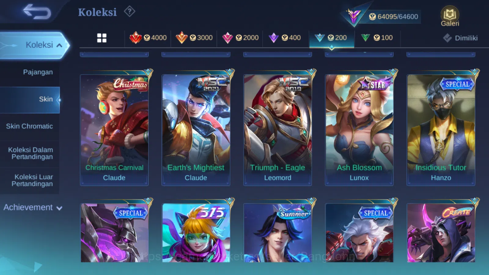 Mobile Legends: Bang Bang Accounts Others Hero 131 | skin 283 | kof karina | star annual kagura | cc natalia epic nana | 9th 17