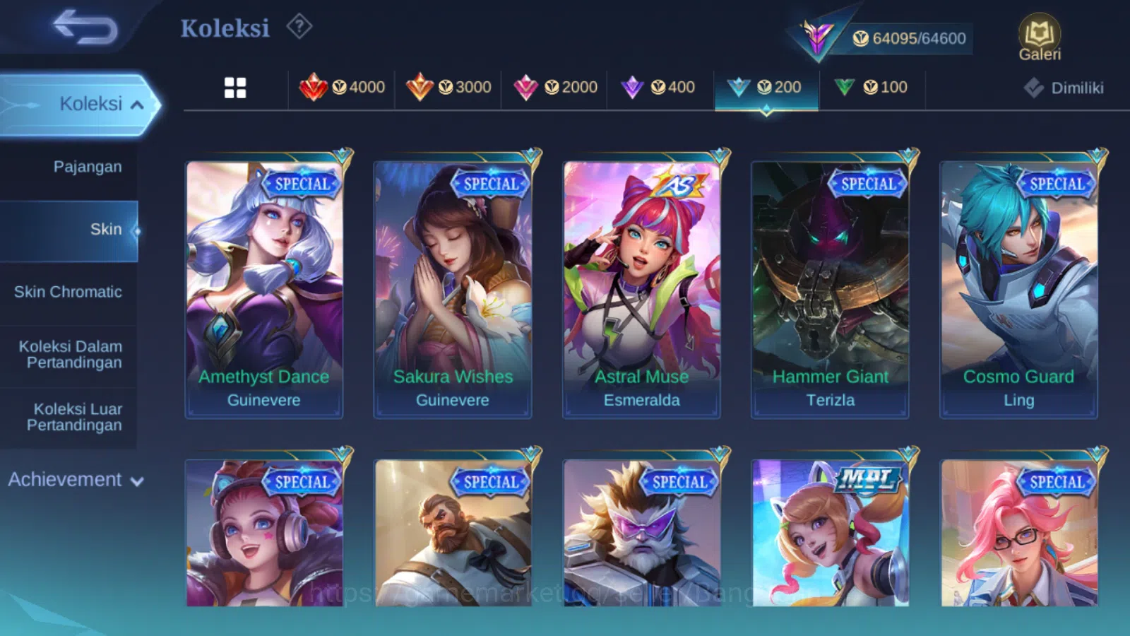 Mobile Legends: Bang Bang Accounts Others Hero 131 | skin 283 | kof karina | star annual kagura | cc natalia epic nana | 9th 18