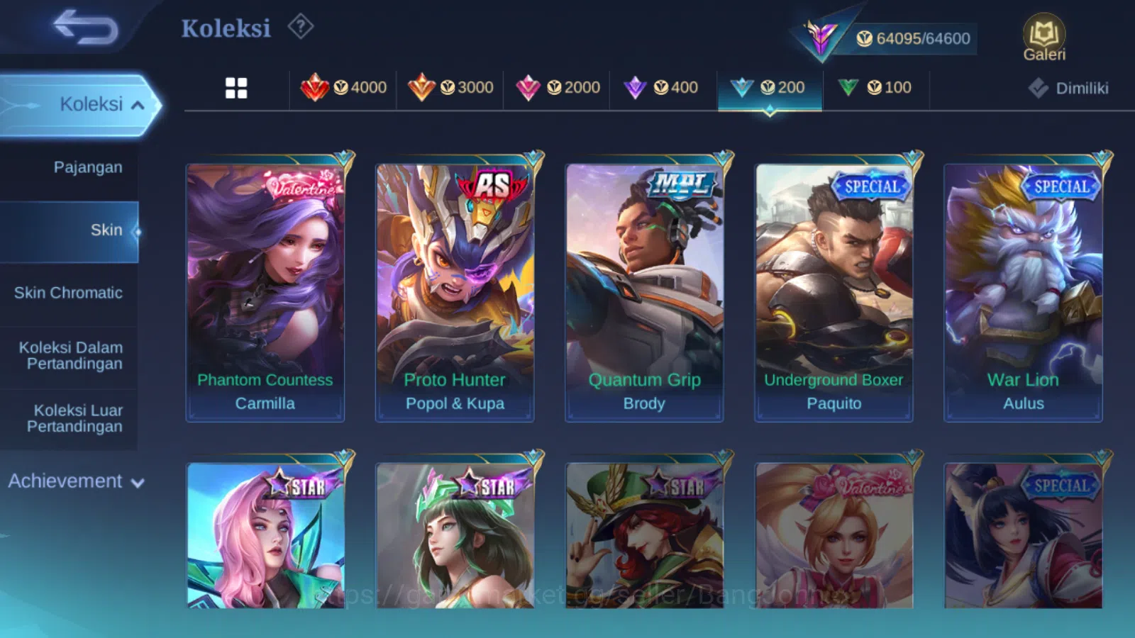 Mobile Legends: Bang Bang Accounts Others Hero 131 | skin 283 | kof karina | star annual kagura | cc natalia epic nana | 9th 19