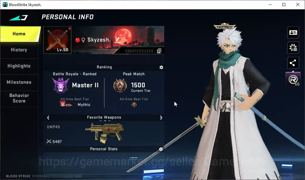 Blood Strike Accounts ASIA|3 COLLAB BLEACH SPIKE-Toshiro,Ethan-Byakuya,U image 2