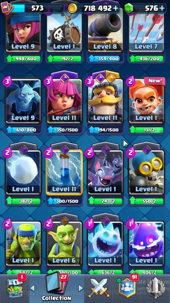 Clash Royale Accounts Lv 573|KTL 10|Trophy 5008|Card 93|Limited Skin|1 H image 10