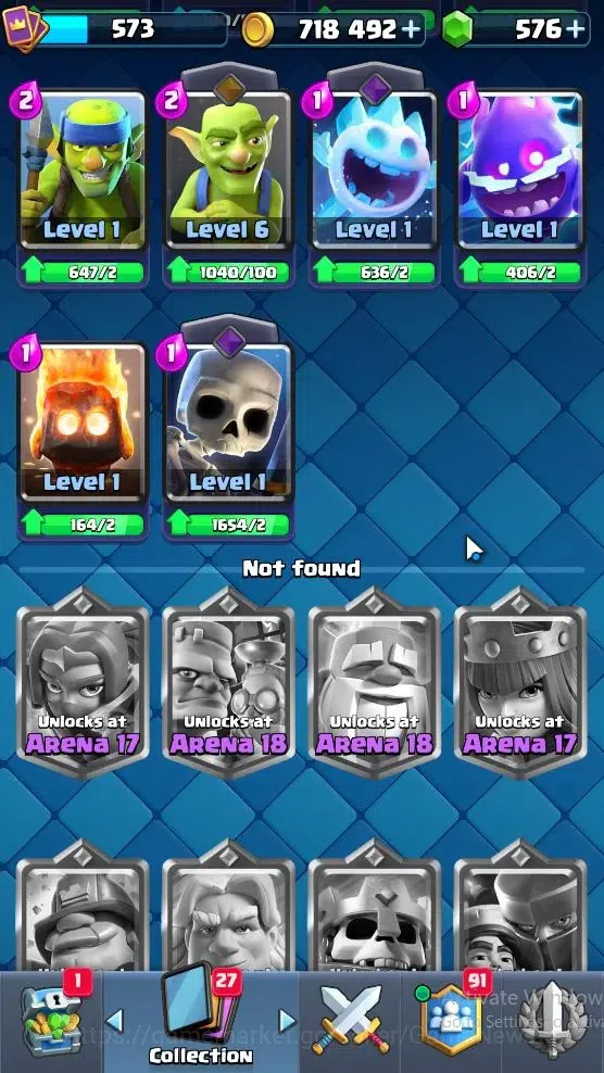 Clash Royale Accounts Lv 573|KTL 10|Trophy 5008|Card 93|Limited Skin|1 H image 11