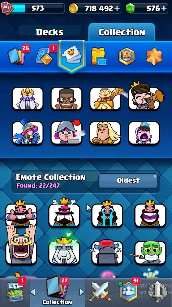 Clash Royale Accounts Lv 573|KTL 10|Trophy 5008|Card 93|Limited Skin|1 H image 14