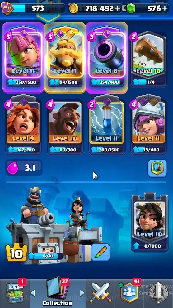 Clash Royale Accounts Lv 573|KTL 10|Trophy 5008|Card 93|Limited Skin|1 H image 4