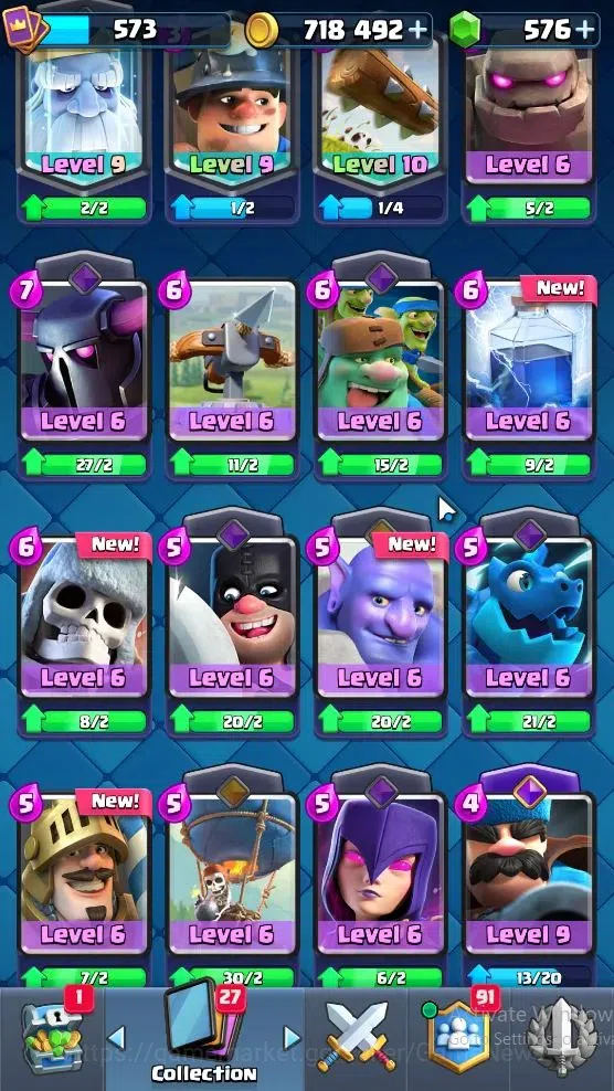 Clash Royale Accounts Lv 573|KTL 10|Trophy 5008|Card 93|Limited Skin|1 H image 6