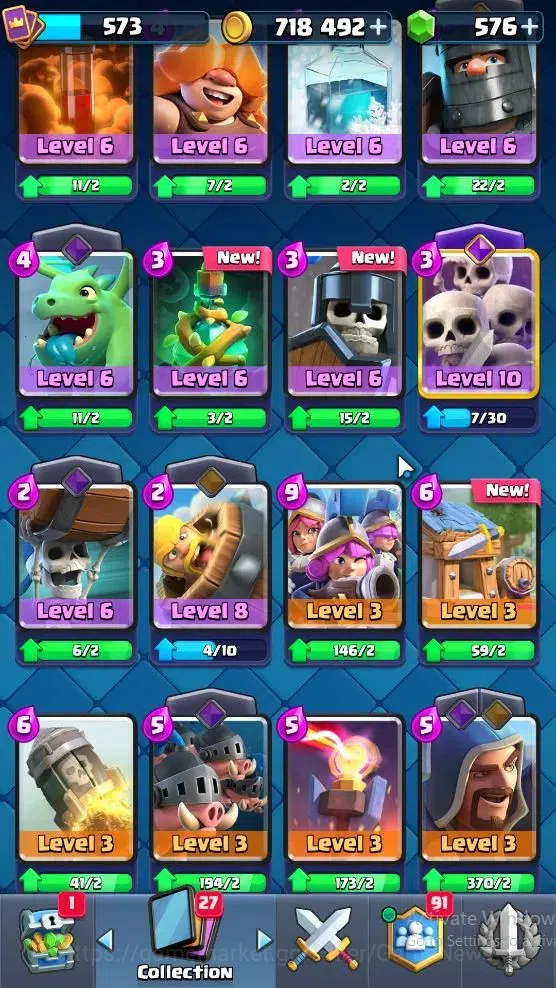 Clash Royale Accounts Lv 573|KTL 10|Trophy 5008|Card 93|Limited Skin|1 H image 7