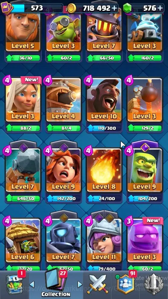 Clash Royale Accounts Lv 573|KTL 10|Trophy 5008|Card 93|Limited Skin|1 H image 8