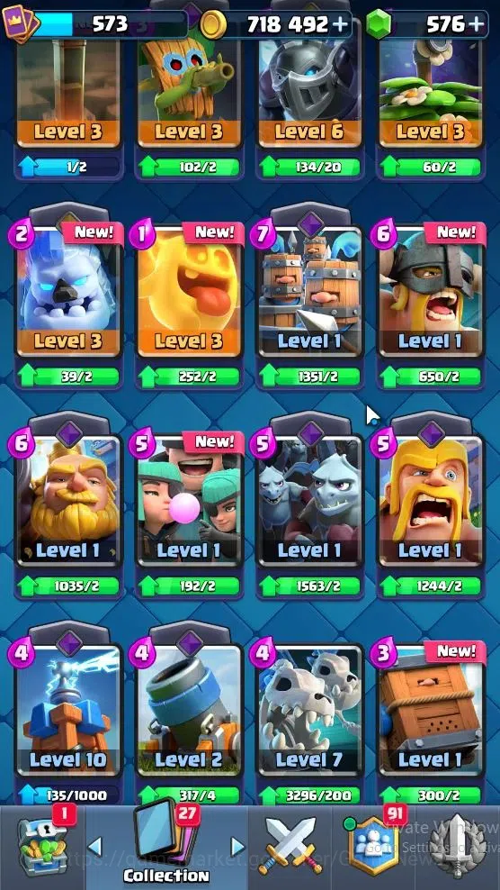 Clash Royale Accounts Lv 573|KTL 10|Trophy 5008|Card 93|Limited Skin|1 H image 9