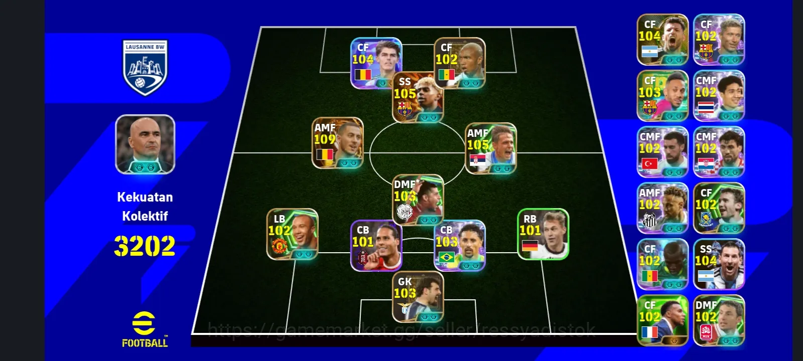 eFootball Accounts Legends & Iconic Players 5 MANAGER BOOSTER | COLECTIVE 3202+,BIGTIME EDEN HAZARD x BIGTIME LAMINE YAMAL x 1