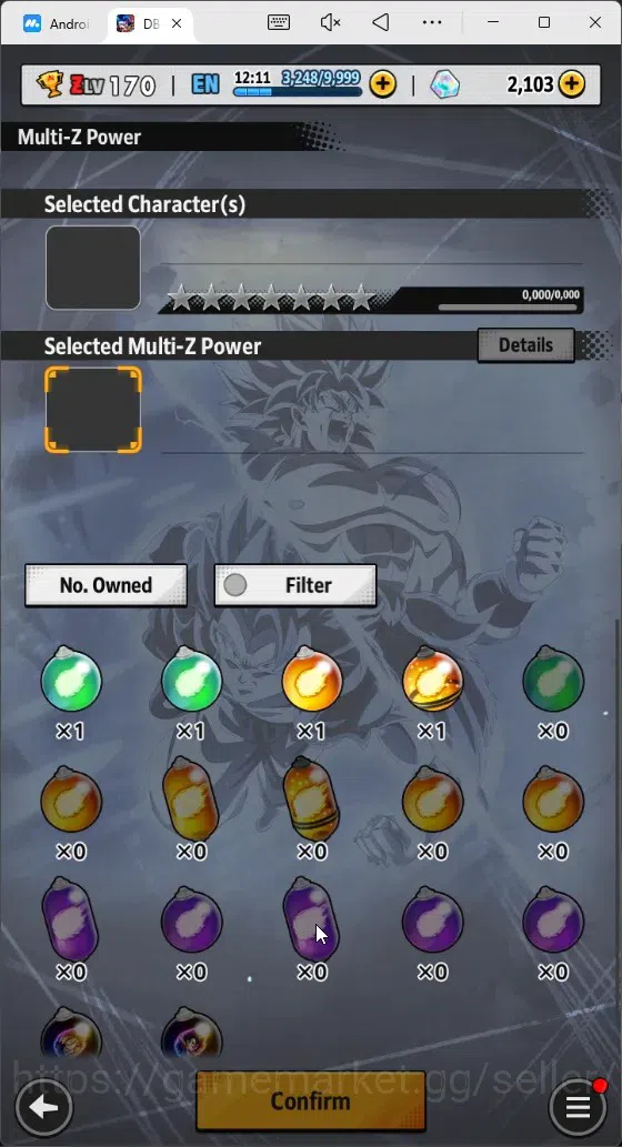 Dragon Ball Legends Accounts High-End Android | Lvl 170|202 Total Power|2.1K CC|5 LR|5 UL|LR Trunks&Gohan,SSG Shallet Etc|UL 11