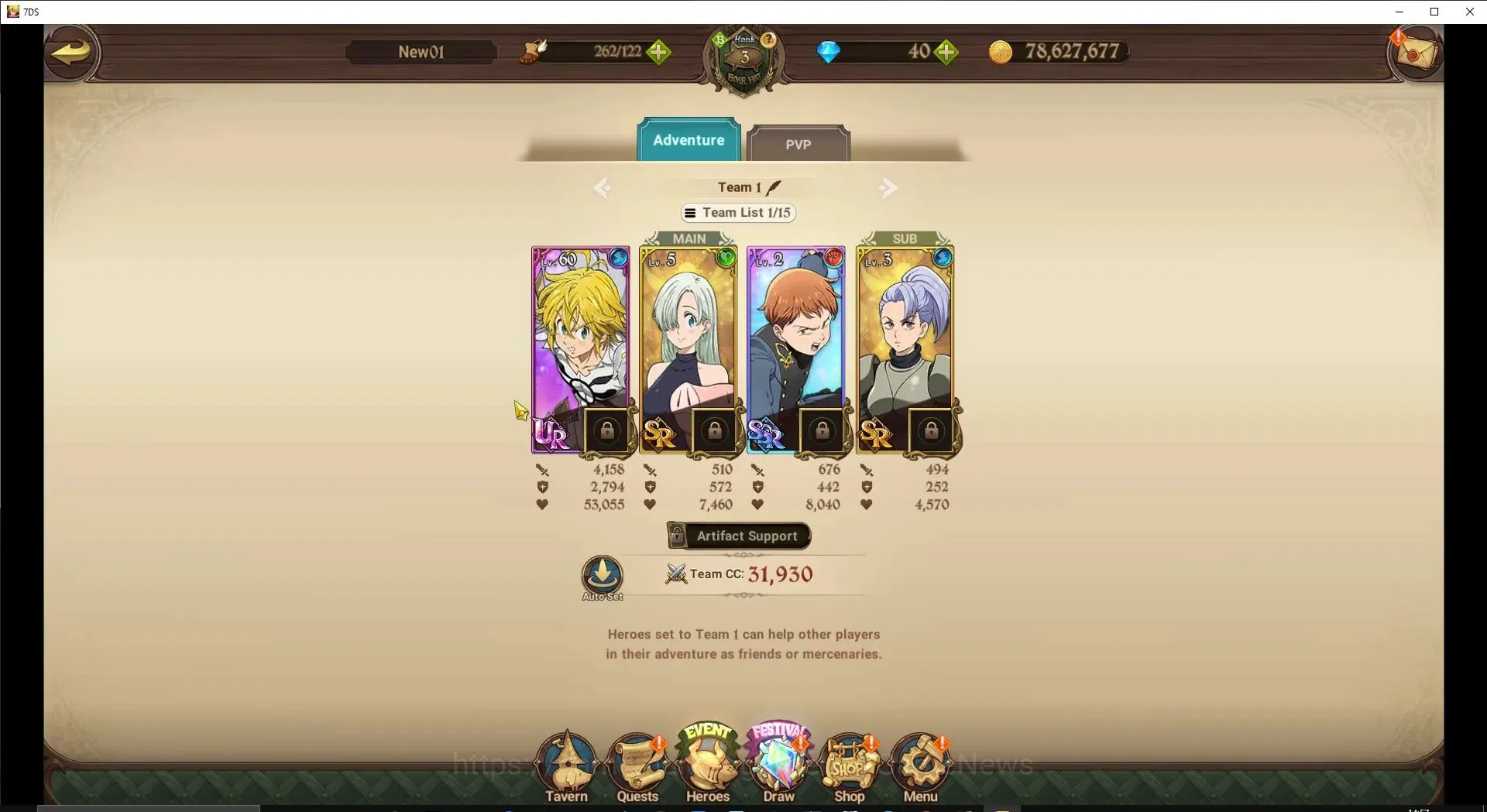 The Seven Deadly Sins: Grand Cross Accounts GLOBAL|315K CC|40 DM|Chapter 1|5 UR|Nemesis Meliod image 5